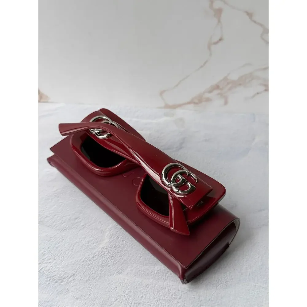 NEW Gucci GG1975S Burgundy Marmont Squared Sunglasses